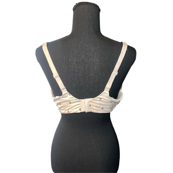 Victorias Secret 38DDD gray white  Striped Logo Body By Victoria Lined Demi Bra - Picture 3 of 5